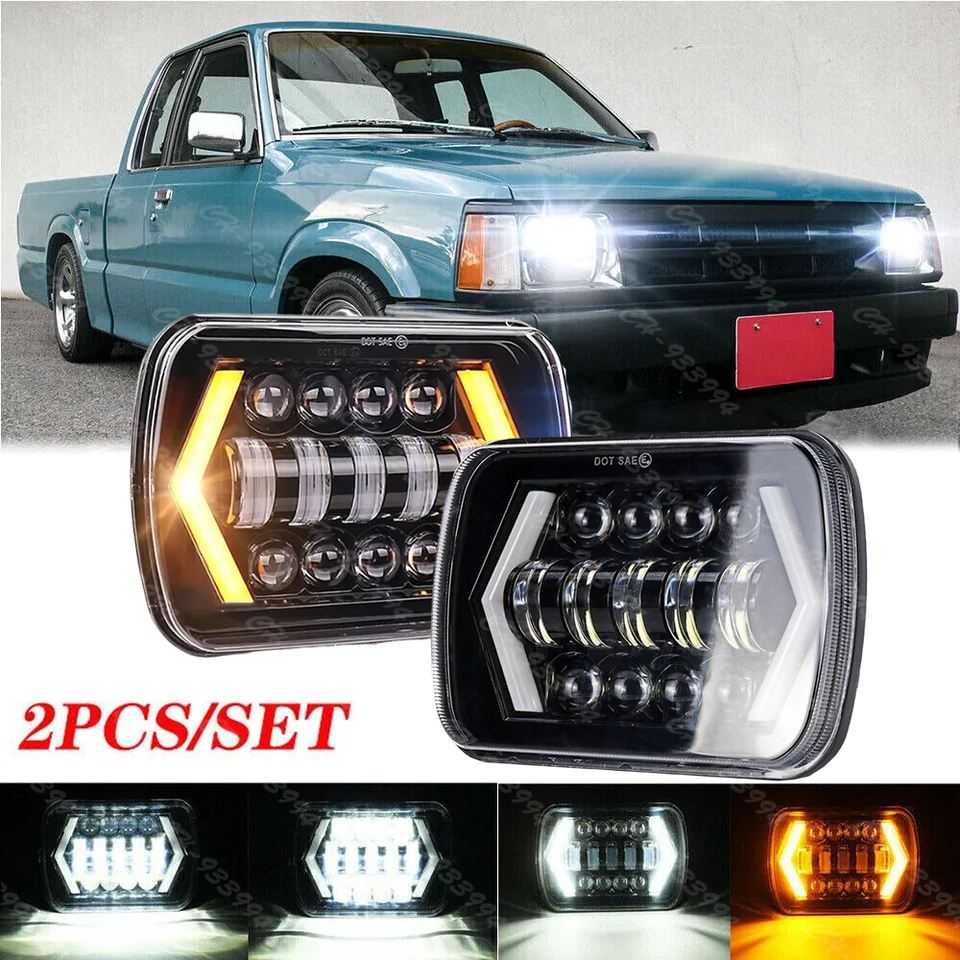 Faros LED haz alto/bajo 2 piezas para camioneta Mazda B2000 B2200 B2600 RX-7 GLC 7x6" Foto 1 de 4
