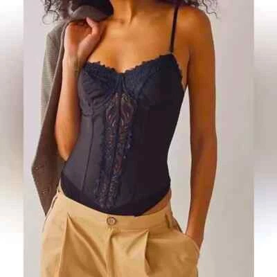 Body negro Free People Good Luck Charm nuevo sin etiquetas talla M Foto 1 de 4