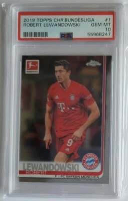 2019 Topps Chrome Bundesliga Robert Lewandowski #1 PSA 10 - Imagem 1 de 2