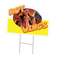 Hot Wings Die Cut Yard Sign & Stake outdoor plastic coroplast window