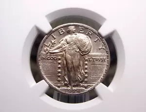 Cuarto de cuarto Standing Liberty 1924 "P" NGC AU58 #32 sobre ECC&C Inc sin circular - Imagen 1 de 5