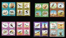 Kuwait 1973 Vögel und Fangmethoden,8 blocks of 4,kpl. Satz 32 Werte MNH**