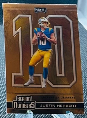 2020 Panini Playoff Behind the Numbers Chrome Justin Herbert Chargers Rc #BTN-26 - Image 1 of 2