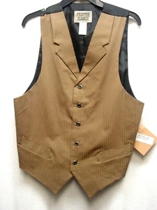 MENS Vest Vintage style Old West Frontier Tan pockets GOING OUT OF BUSINESS - Picture 1 of 4