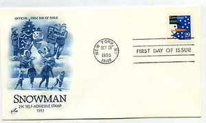 2803 Weihnachten 1993 Schneemann selbstklebend ArtCraft FDC - Bild 1 von 1