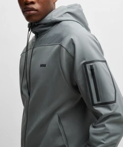 HUGO BOSS 2025 ALGODÓN CREMALLERA SUDADERA CON CAPUCHA CHÁNDAL CON LOGO REFLECTANTE S-XXL - Imagen 1 de 10