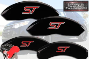 2013-2018 Ford Focus "ST" Front Rear Glossy Black MGP Brake Disc Caliper Covers - Picture 1 of 10