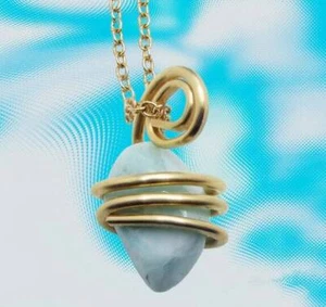 Natürlicher Larimar Delfin Stein Bronze Merlins Gold Edelstein Anhänger #51 - Bild 1 von 3