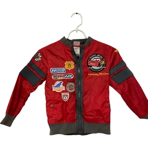 Disney Store Cars Lightning McQueen Red Youth Puffer Jacket Boys 5-6 Full Zip - Picture 1 of 7