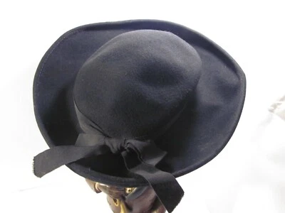 Vintage Ladies Berkshire Wool Hat Black Flat Amish Womens Mohn Brothers Made USA - Image 1 of 4