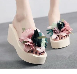 Fashion wedge seaside holiday beach shoes Women's sandals slipper shoes - Picture 1 of 8