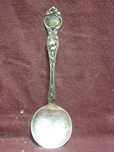 Sterling Wallace VIOLET BULLION SOUP SPOON 5  1/8" 18 grams  monogram   D - Picture 1 of 5