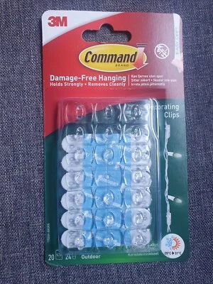3M Command 17026H Outdoor Decorating Clips Hooks Wall Hanging Fairy Lights  - Image 1 of 2