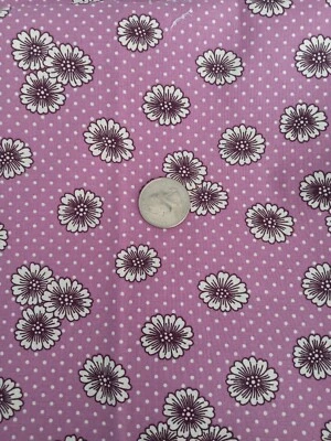 Aunt Grace Lavender Daisy Feed Sack Repro 1 Yard New - Image 1 of 4