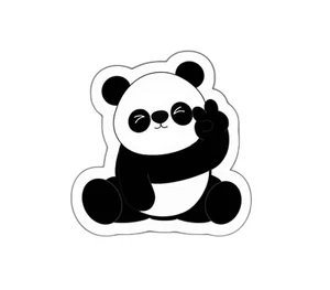 Panda Peace Sign Sticker Decal - Picture 1 of 3