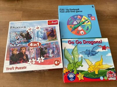 Kids Games Bundle Inc Disney Frozen Puzzles, Feel & Find Game, Orchard Toys Go G - Image 1 of 4