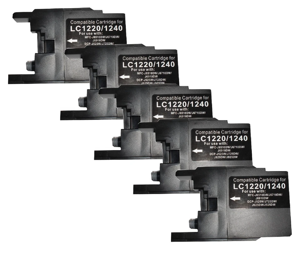 MARKENLOS 5 Druckerpatronen kompatibel mit Brother MFC-J525W MFC-J5910DW MFC-J6510DW Black