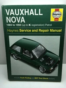 Vauxhall Nova 1983A 1993 (Hasta K Regulador) Gasolina - Servicio Libro Manual - - Imagen 1 de 7