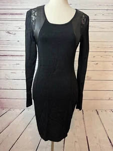 Victorias Secret Bodycon Dress size Small Black LBD Lace Long Sleeve Lingerie - Picture 1 of 8