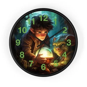 Magical Adventure Wall Clock | Fantasy Kids Room Decor, Unique Gift, - Picture 1 of 19