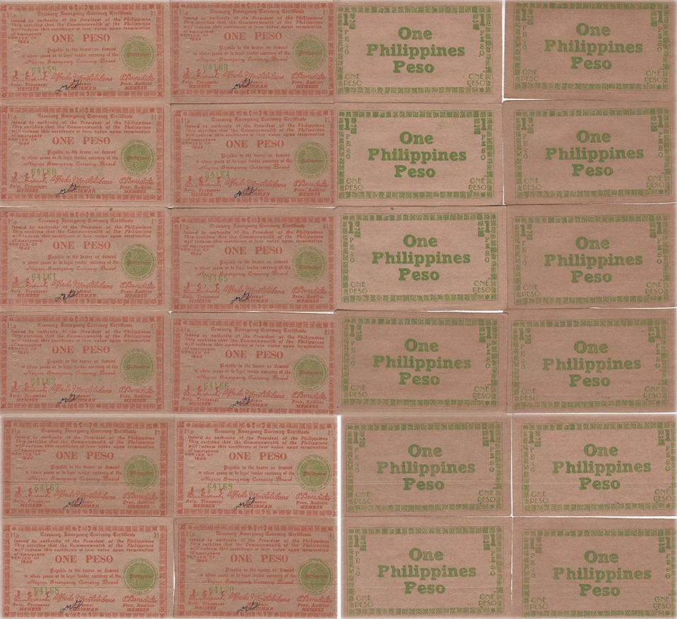 1944 Philippines Guerrilla Currency Negros Province 12 Consecutive XF/AU S673 - Image 1 of 1