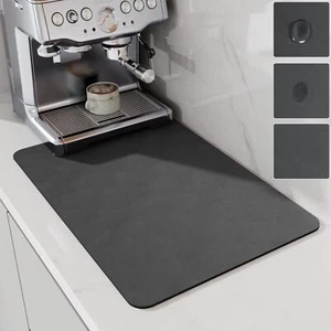 Coffee Mat Coffee Maker Mat for Countertops Backed Absorbent Dish Drying Mat ... - Picture 1 of 6