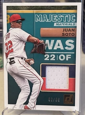 Parche Panini Donruss Majestic Materials Gold 2019/99 Juan Soto #MM-JS NATIONALS Foto 1 de 2