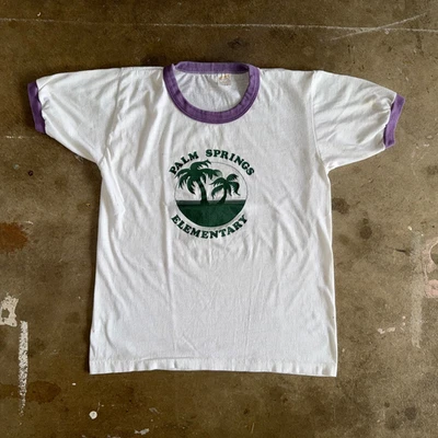 CAMISETA TIMBRE ESCUELA PRIMARIA PALM SPRINGS VINTAGE AÑOS 70 TALLA S CALIFORNIA AÑOS 80 Foto 1 de 4