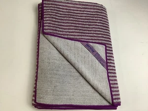 Norwex Eggplant/Grey Striped Bath Towel measures 55" x 27" Microfiber Norwex-New - Picture 1 of 3