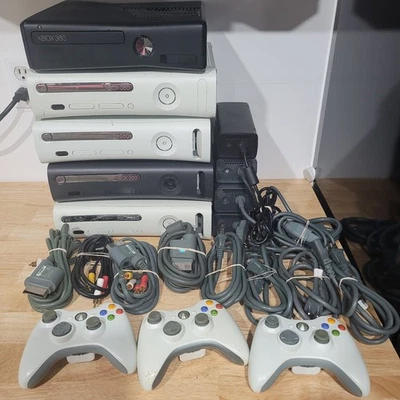 XBox 360 5 Console, 4 Sets Of Cables, 3 Controllers & HD for Parts / Repair - Image 1 of 3