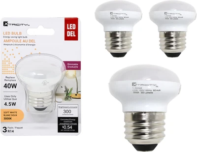 Xtricity R14 Dimmable LED Light Bulbs, E26 Base, 4.5W (40 Watt Equivalent), 3000 - Image 1 of 4