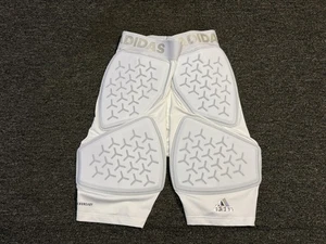 Adidas Football Girdle Shorts Mens Large White 5 Pad Compression Protective - Picture 1 of 4
