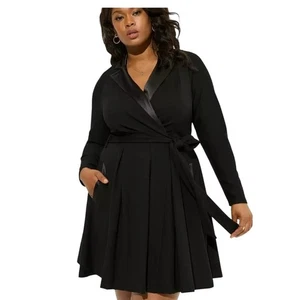 Mini Vestido Blazer Esmoquin Torrid Negro Talla 12 Cóctel Fiesta Pequeño Vestido Negro - Imagen 1 de 12