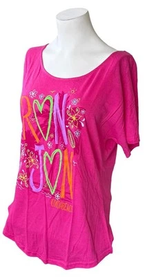 Ron Jon Surf Shop Women's Heart Cocoa Beach Graphic Pink Shirt Size Medium - Image 1 of 3