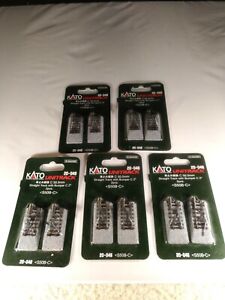 5 Packs of Kato N Scale 20-048 Straight Track with Bumper C 2"