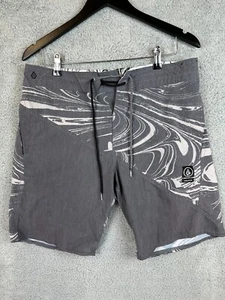 VOLCOM Surf Board Shorts Mens 32 SLINGERS Style Rear Pocket Multi-Colors Gray - Picture 1 of 12