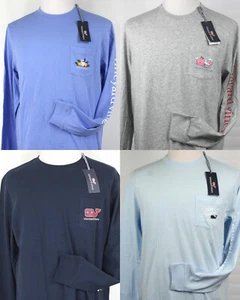 Vineyard Vines Graphic T-Shirt Crew Neck Long Sleeve Pocket S, M, L, XL - Picture 1 of 17
