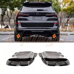 Silenciador tubo de escape de acero inoxidable negro s2 piezas para BMW X5 G05 2019-2024 - Imagen 1 de 7
