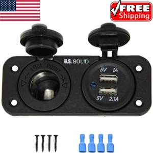 Marine Grade Dual USB Buchse und Zigarettenanzünder Steckdose DC 12V. - Bild 1 von 7