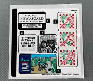 Foglio Adesivo per Set LEGO 76200 Bro Thor's Nuove Decalcomanie Pizza Asgard - Foto 1 di 4