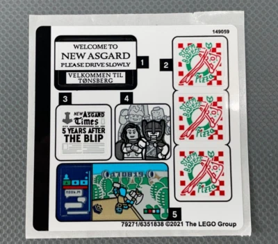Sticker Sheet for LEGO Set 76200  Bro Thor’s New Asgard Pizza Decals - Image 1 of 4