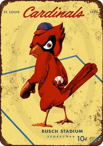 1956 St Louis Cardinals Programm AD Vintage Reproduktion METALLSCHILD 8 x 12 - Bild 1 von 1