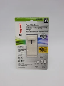 Legrand Preset Slide Dimmer Schalter Licht Mandel LSCL543PLACCV4 LED CFL - Bild 1 von 5