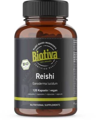 Reishi Bio (120 Kapseln) Vitalpilz Biotiva (222,08 EUR/kg) - Bild 1 von 4