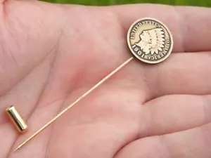 Authentische 1901 Indian Head Penny Münze Brosche Pin schönes Geschenk für Motorrad Biker - Bild 1 von 5