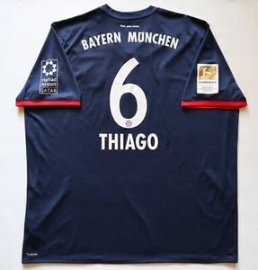 BAYERN MUNICH 2017/2018 AWAY SHIRT SOCCER JERSEY KIT #6 THIAGO ADIDAS MENS 3XL - Picture 1 of 12