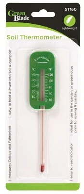 GREEN BLADE Tildenet Propagator Thermometer Soil Garden Plant Compost Temperature Gardening
