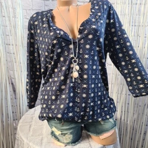 Shirt Tom Tailor Oberteil blau gemustert Damen (3 004) NEU - Bild 1 von 11