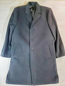 Hathaway Platinum Signature Wool & Cashmere Blend Overcoat Mens Sz 48R Black  - Picture 1 of 6