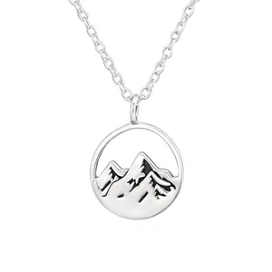 Collar de montaña de plata de ley 925 - colgante de naturaleza regalo para ella - Imagen 1 de 6